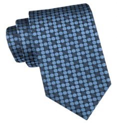 Męski Krawat - Angelo di Monti - Niebieski, Gęste Groszki. Niebieskie krawaty i muchy Angelo di Monti, bez wzorów, z tkaniny, eleganckie. Za 45.00 zł.