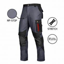 PROCERA SPODNIE szare elastyczna tkanina typu stretch splot RIP-STOP kieszeni nakolannikowe 58% bawełna 40% poliester 2% spandex g/m 46. Szare spodnie sportowe męskie PROCERA, m, bez wzorów, z bawełny. Za 101.06 zł.