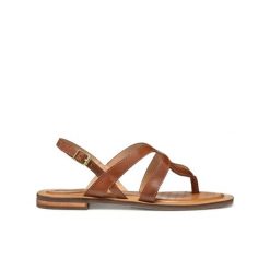 Sandały damskie Geox Sozy QC C. Brązowe sandały damskie Geox, bez wzorów, z gumy, bez obcasa, bez zapięcia. Za 330.99 zł.