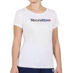 Koszulka sportowa damska Tecnifibre 22WCUTE22. Białe koszulki sportowe damskie TECNIFIBRE, m, bez wzorów, z bawełny, bez ramiączek. Za 89.99 zł.