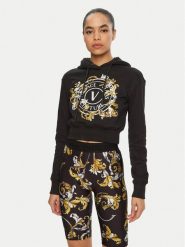 Versace Jeans Couture Bluza 78HAIC01 Czarny Regular Fit. Czarne bluzy damskie Versace Jeans Couture, l, bez wzorów, z bawełny, bez ramiączek, bez kaptura. Za 599.99 zł.