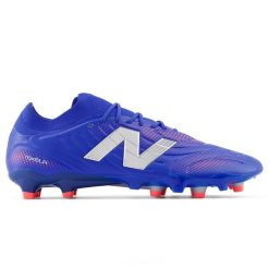 Korki męskie New Balance TEKELA PRO FG V5 ST2FLMP5 – niebieskie. Niebieskie buty sportowe męskie New Balance, bez wzorów, z dzianiny, bez zapięcia, do piłki nożnej. Za 649.99 zł.