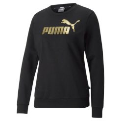 Puma Bluza Ess+ Metallic Logo 84995601. Czarne bluzy damskie Puma, s, bez wzorów, bez ramiączek, bez kaptura. Za 209.00 zł.