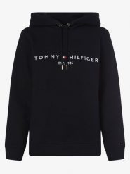 Tommy Hilfiger bluza z kapturem Kobiety Materiał dresowy niebieski, L. Niebieskie bluzy damskie Tommy Hilfiger, l, bez wzorów, z dresówki, bez ramiączek, z kapturem. Za 569.95 zł.