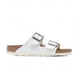 Klapki damskie Birkenstock Arizona Bf. Klapki damskie Birkenstock, bez wzorów, z materiału, sportowe, bez obcasa, bez zapięcia. Za 289.00 zł.
