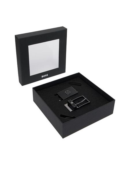 BOSS Pasek 50558761 Czarny. Czarne paski męskie Boss, ze skóry. Za 679.99 zł.