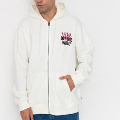Bluza polarowa VANS METAL WALL FULL ZIP Biały. Białe bluzy sportowe męskie Vans, bez wzorów, z polaru, bez kaptura. Za 361.87 zł.