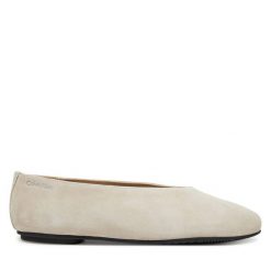 Baleriny Calvin Klein. Brązowe balerinki damskie Calvin Klein, bez wzorów, bez obcasa, bez zapięcia. Za 309.99 zł.