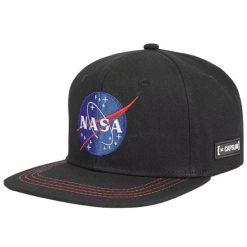 Czapka z daszkiem Capslab Space Mission NASA Snapback Cap - CL/NASA/1/US2. Czarne czapki damskie CapsLab, z aplikacjami, z bawełny, eleganckie. Za 138.55 zł.