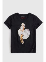 Guess T-Shirt 182715 Czarny Classic Fit. Czarne t-shirty damskie Guess, s, z aplikacjami, bez kołnierzyka, bez ramiączek. Za 214.99 zł.