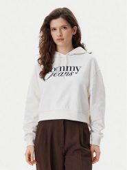 Tommy Jeans Bluza Script DW0DW20306 Beżowy Relaxed Fit. Brązowe bluzy damskie Tommy Jeans, xl, bez wzorów, z bawełny, bez ramiączek, bez kaptura. Za 229.99 zł.