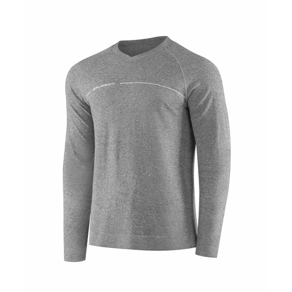 Koszulka męska z długim rękawem do spania z dodatkiem lnu Brubeck COMFORT NIGHT. Szare piżamy męskie Brubeck, m, bez wzorów, ze lnu, bez kołnierzyka, bez ramiączek, długie. Za 129.99 zł.