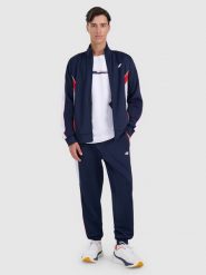 4F Spodnie dresowe joggery męskie - granatowe S. Niebieskie spodnie sportowe męskie 4F, m, bez wzorów, z dresówki. W wyprzedaży za 139.99 zł.