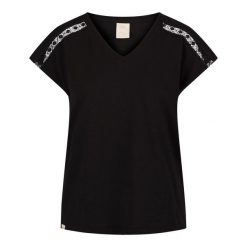 Top Damski Willa. Czarne topy damskie Trespass, bez wzorów, sportowe, bez kołnierzyka, bez ramiączek. Za 115.99 zł.