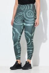 Damskie Legginsy sportowe szybkoschnące kieszenie z recyklingu. Zielone legginsy damskie Ulla Popken, bez wzorów, z elastanu. Za 239.99 zł.