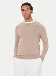 Tommy Hilfiger Sweter Essential Ssnl MW0MW39999 Beżowy Regular Fit. Brązowe swetry męskie Tommy Hilfiger, m, bez wzorów, z bawełny, bez kołnierzyka, bez ramiączek. Za 379.99 zł.