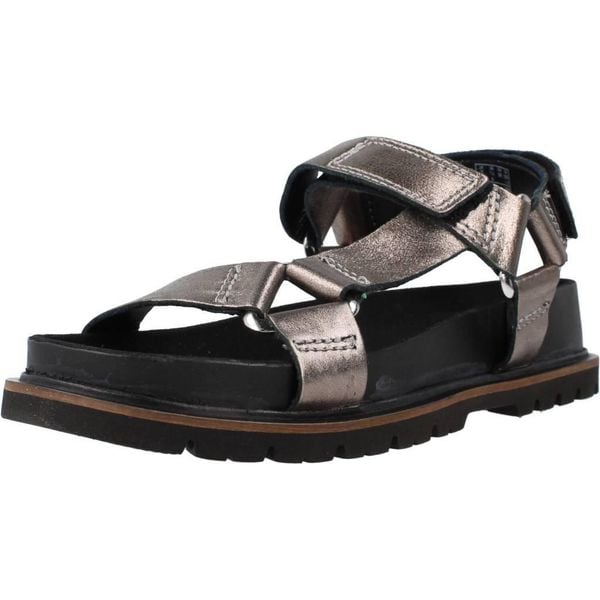 Sandały CLARKS ORIANNA Srebrny. Szare sandały damskie Clarks, bez wzorów, ze skóry, bez obcasa, bez zapięcia. Za 236.99 zł.