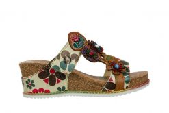 Klapki Laura Vita Bonito 224 Beige 202027, Wielokolorowy, Skóra naturalna - 38. Brązowe klapki damskie Laura Vita, z aplikacjami, z materiału, eleganckie, bez obcasa, na koturnie, bez zapięcia. W wyprzedaży za 206.10 zł.