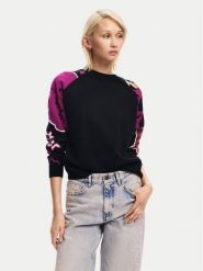 Desigual Sweter Barrie 24WWJF24 Czarny Regular Fit. Czarne swetry nierozpinane damskie Desigual, l, bez wzorów, z syntetyku, bez kołnierzyka, bez ramiączek. Za 259.99 zł.