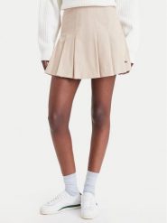 Lacoste Spódnica plisowana JF8001 Beżowy Regular Fit. Brązowe spódnice damskie Lacoste, bez wzorów, z bawełny, plisowane. Za 659.99 zł.