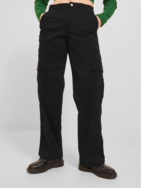 JJXX Spodnie materiałowe 12236946 Czarny Regular Fit. Czarne spodnie materiałowe damskie JJXX, bez wzorów, z bawełny. Za 139.99 zł.