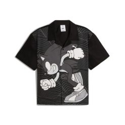 Koszula męska Puma X SONIC RELAXED GRAPHIC RACER 63240701. Czarne koszule męskie Puma, m, bez wzorów, z bawełny, eleganckie, bez kołnierzyka, bez ramiączek. Za 186.87 zł.