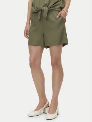 Vero Moda Szorty materiałowe Thea 10333804 Zielony Loose Fit. Zielone szorty damskie Vero Moda, bez wzorów, ze lnu. Za 79.99 zł.