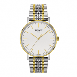 PROMOCJA ZEGAREK TISSOT Everytime T109.410.22.031.00. Białe zegarki męskie TISSOT, bez wzorów, ze stali. W wyprzedaży za 1,056.00 zł.