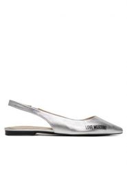 LOVE MOSCHINO Sandały JA11021G1MIF0902 Srebrny. Szare sandały damskie Love Moschino, bez wzorów, ze skóry, bez obcasa, na płaskiej podeszwie, bez zapięcia. Za 519.99 zł.