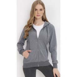 Ciemnoszara Bluza z Kapturem Zapinana na Suwak Argis. Szare bluzy damskie Born2be, l, bez wzorów, z dzianiny, klasyczne, bez ramiączek, z kapturem. Za 49.99 zł.