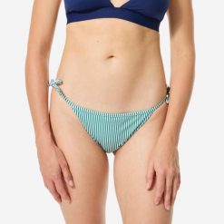 Dół kostiumu kąpielowego damski Decathlon Sandy. Zielone bikini Decathlon, bez wzorów, z elastanu. Za 44.99 zł.