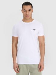 4F T-shirt slim gładki męski (2-pack) - biały L. Białe t-shirty męskie 4F, l, bez wzorów, z bawełny, bez kołnierzyka, bez ramiączek. Za 99.99 zł.