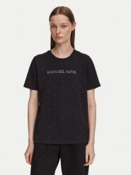MICHAEL Michael Kors T-Shirt MT6524Y97J Czarny Regular Fit. Czarne t-shirty damskie MICHAEL Michael Kors, xs, bez wzorów, z bawełny, bez kołnierzyka, bez ramiączek. Za 429.99 zł.