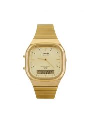 Casio Zegarek Vintage AQ-240EG-9AEF Złoty. Żółte, analogowe zegarki męskie Casio, bez wzorów, ze stali. Za 398.99 zł.