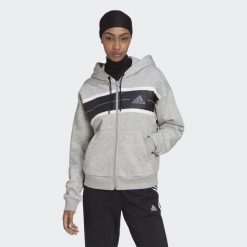 Bluza z kapturem adidas z kolorowymi paskami. Białe bluzy damskie Adidas, s, bez wzorów, z bawełny, bez ramiączek, z kapturem. Za 308.65 zł.
