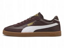 Buty na co dzień Damskie Puma Club Skórzane Sportowe Trampki. Brązowe trampki i tenisówki damskie Puma, bez wzorów, z materiału, bez zapięcia. Za 181.35 zł.