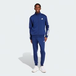 Dres Sportswear Basic 3-Stripes Fleece. Fioletowe komplety dresowe męskie Adidas, m, bez wzorów, z dresówki. Za 399.00 zł.