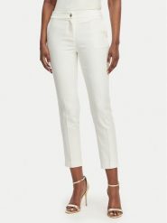 Morgan Spodnie materiałowe 222-PLIME.F Biały Regular Fit. Białe spodnie materiałowe damskie Morgan, bez wzorów, z bawełny. Za 299.99 zł.