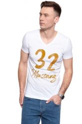 MĘSKI T-SHIRT MUSTANG AARON V BASIC 1009904 2045. T-shirty męskie Mustang, m, bez wzorów, bez kołnierzyka, bez ramiączek. W wyprzedaży za 39.99 zł.