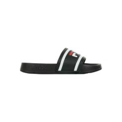 Klapki damskie Fila Morro Bay Slipper 20 Wmn. Czarne klapki damskie Fila, bez wzorów, z materiału, sportowe, bez obcasa, bez zapięcia. Za 113.00 zł.