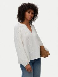 Vero Moda Bluzka Natali 10342739 Biały Regular Fit. Białe bluzki damskie Vero Moda, m, bez wzorów, z bawełny, bez kołnierzyka, bez ramiączek. Za 179.99 zł.