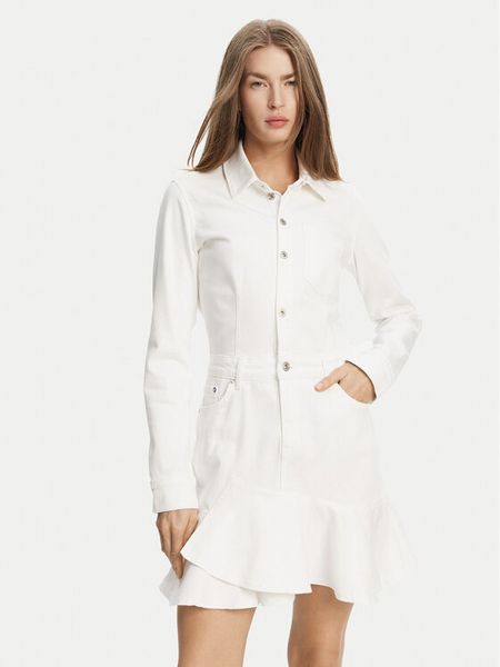 Karl Lagerfeld Jeans Sukienka jeansowa A2W13046 Biały Regular Fit. Białe sukienki damskie Karl Lagerfeld Jeans, m, bez wzorów, z bawełny, bez kołnierzyka, bez ramiączek. Za 479.99 zł.