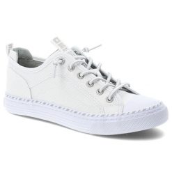 Trampki damskie Big Star, tekstylna cholewka sznurowany fason klasyczna biała gumowa podeszwa minimalistyczny design, białe, TT274388. Białe trampki i tenisówki damskie BIG STAR, bez wzorów, z gumy, bez zapięcia. Za 149.00 zł.