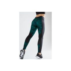 Legginsy fitness kardio damskie 120 z nadrukiem graficznym. Zielone legginsy damskie DOMYOS, bez wzorów, z elastanu. Za 59.99 zł.