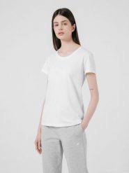4F T-shirt damski XS. Czarne t-shirty damskie 4F, xs, bez wzorów, z bawełny, klasyczne, bez kołnierzyka, bez ramiączek. W wyprzedaży za 39.99 zł.