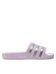 Adidas Klapki Adilette Aqua Slides IE8920 Fioletowy. Fioletowe klapki damskie Adidas, bez wzorów, z tworzywa sztucznego, bez obcasa, bez zapięcia. Za 119.99 zł.