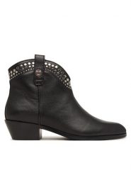 PINKO Kowbojki Jane 05 SD0555P149 Czarny. Czarne botki damskie Pinko, bez wzorów, ze skóry, bez obcasa, na płaskiej podeszwie, bez zapięcia. Za 1,399.00 zł.