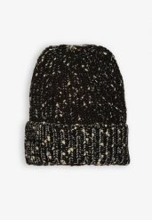 Czarna Czapka z Wiskozą Ozdobiona Pomponem z Prążkowanego Materiału Temizelle. Czarne czapki damskie Renee, bez wzorów, prążkowane, casualowe. Za 24.99 zł.