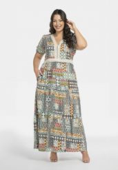 Sukienka długa letnia boho maxi FLORA niebieski druk z beżową koronką. Brązowe sukienki damskie KARKO, na co dzień, na lato, plus size, bez wzorów, z bawełny, boho, bez kołnierzyka, plus size, bez ramiączek, maxi. Za 549.50 zł.