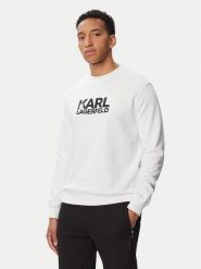 KARL LAGERFELD Bluza 705780 563917 Biały Regular Fit. Białe bluzy męskie KARL LAGERFELD, l, bez wzorów, z bawełny, bez ramiączek, bez kaptura. Za 439.99 zł.